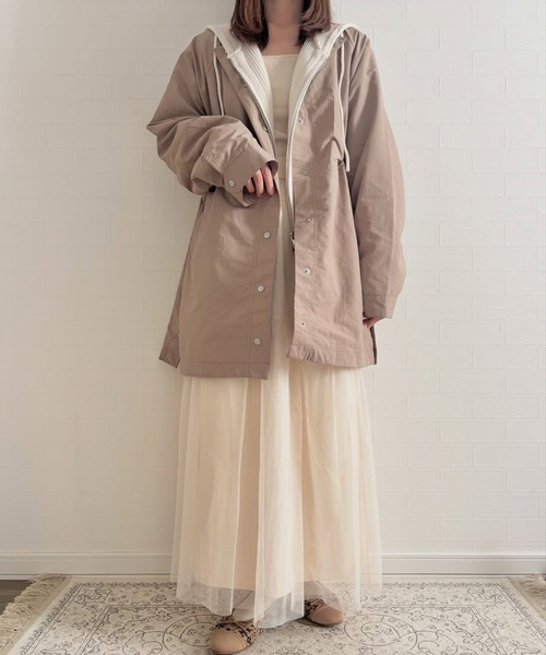 libelle more（リベル モア） ノーカラーコート コート ナイロン