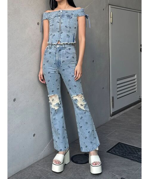 emoda デニム EMODA（エモダ） ジーンズ デニム デニムパンツ クラッシュフレア