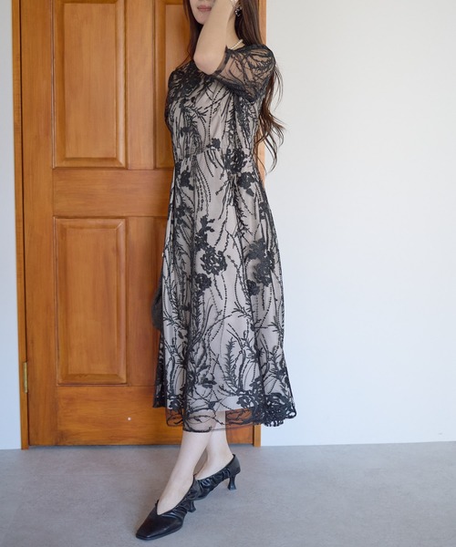 「PREFERIR」 半袖ワンピース SMALL グリーン レディース_画像9