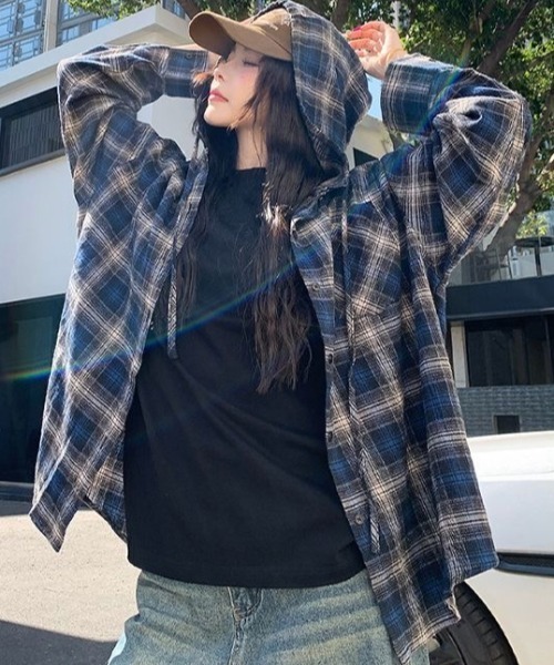 「FreeZone」 長袖シャツ F ブルー メンズ_画像8