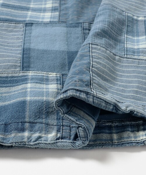 シャツ Monitaly / INDIGO PATCHWORK スモック メンズの画像