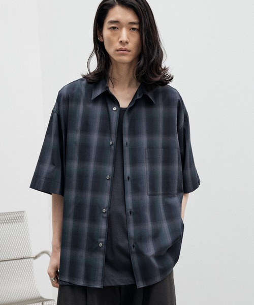 「WYM LIDNM」 半袖シャツ M ダークグレー メンズ_画像7