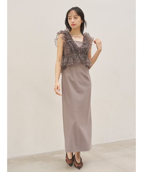 ドレス チュールボレロセットキャミドレスの画像