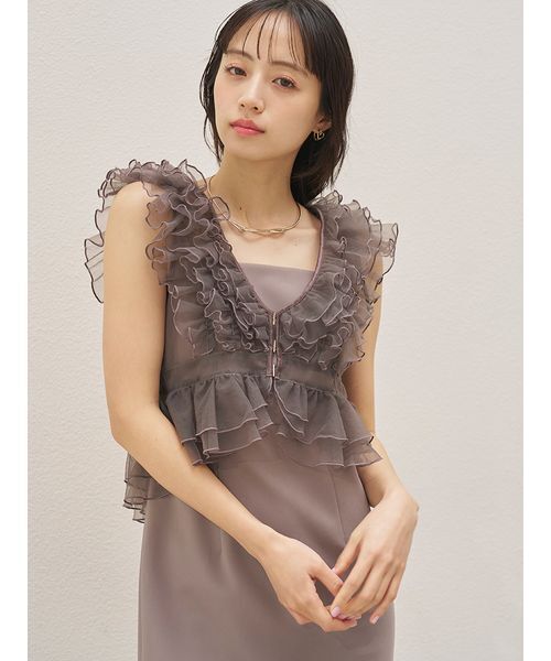 ドレス チュールボレロセットキャミドレスの画像