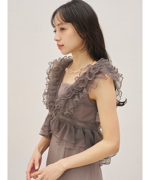 ドレス チュールボレロセットキャミドレスの画像