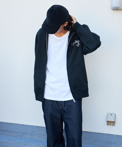 「BEN DAVIS」 ジップアップパーカー MEDIUM ブラック メンズ_画像2