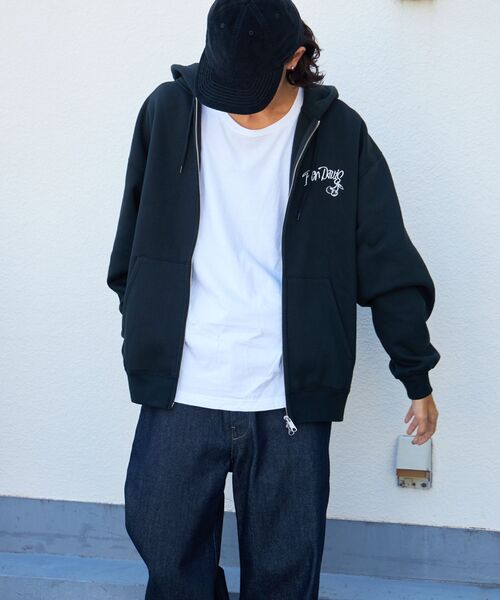 「BEN DAVIS」 ジップアップパーカー MEDIUM ブラック メンズ_画像3