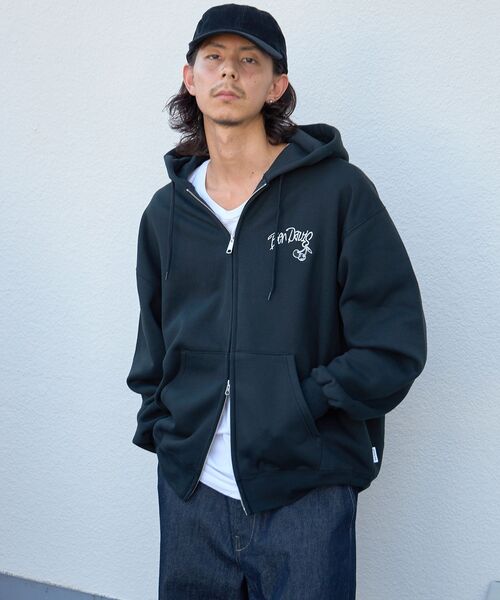 「BEN DAVIS」 ジップアップパーカー MEDIUM ブラック メンズ_画像5