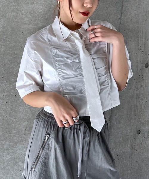 「PAGEBOY」 半袖シャツ FREE ブルー レディース_画像2