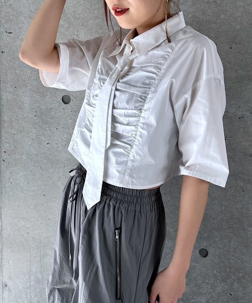 「PAGEBOY」 半袖シャツ FREE ブルー レディース_画像4