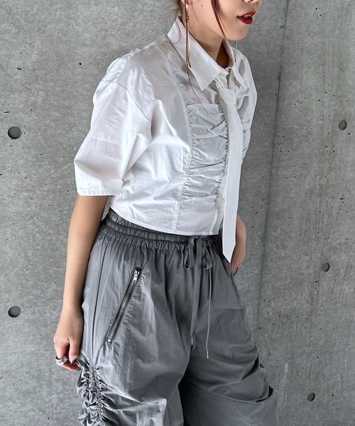 「PAGEBOY」 半袖シャツ FREE ブルー レディース_画像5