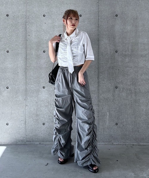 「PAGEBOY」 半袖シャツ FREE ブルー レディース_画像9