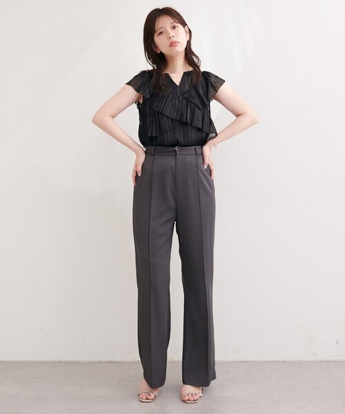 natural couture ブラウス シャツ スキッパーフリルブラウス