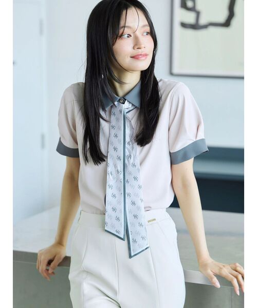 TONAL（トーナル） ブラウス シャツ 半袖 スカーフタイハーフスリーブ