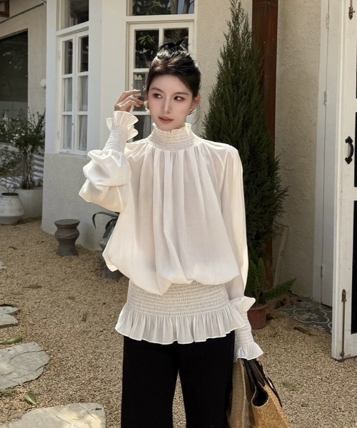 FAVORITO ブラウス シャツ ハイネックブラウス レディース : ZOZOTOWN