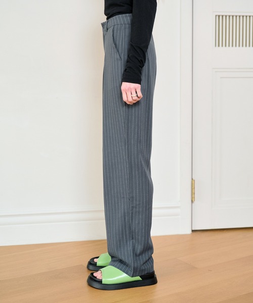 「UNE MANSION」 スラックス MEDIUM グレー レディース_画像7