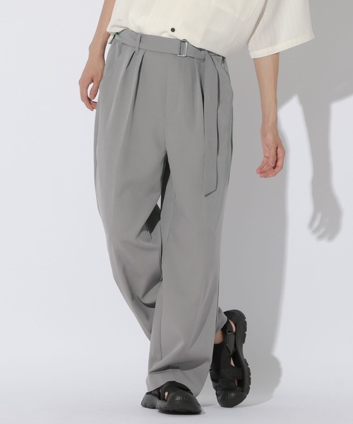 LAKOLE（ラコレ） ワイドパンツ スラックス ベルト付トラウザー2