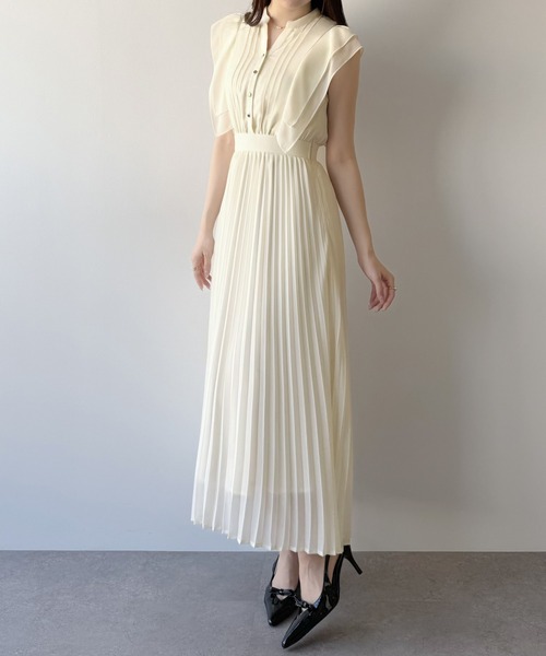 「mipiarl」 半袖ワンピース SMALL ピンクベージュ レディース_画像4