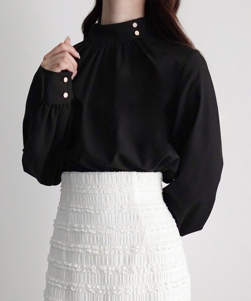 「junoah」 長袖ブラウス X-LARGE グレー レディース_画像6