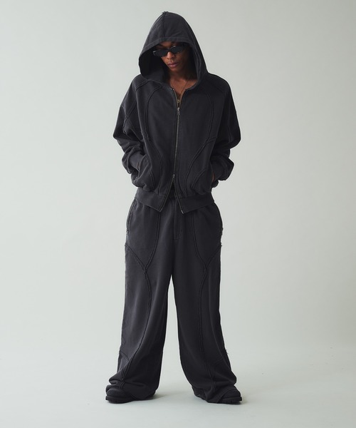 「ANDER HUNK」 ジップアップパーカー MEDIUM ブラック メンズ_画像5