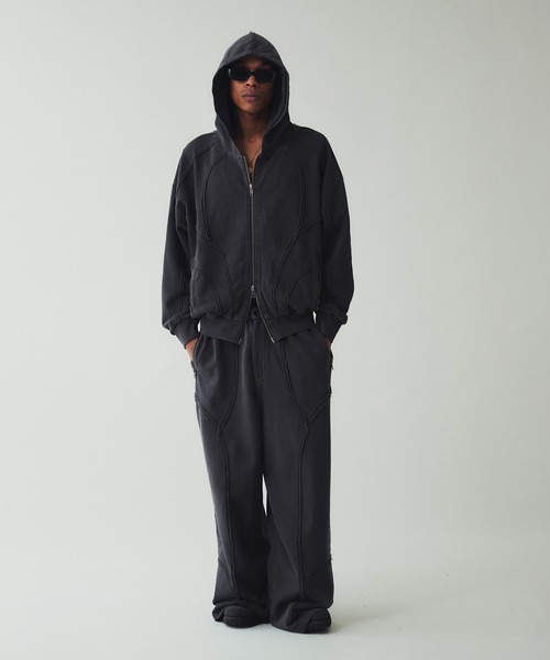 「ANDER HUNK」 ジップアップパーカー MEDIUM ブラック メンズ_画像7