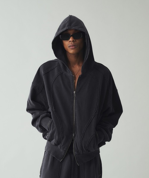 「ANDER HUNK」 ジップアップパーカー MEDIUM ブラック メンズ_画像8