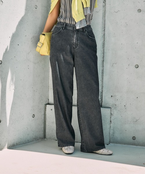 「LEPSIM」 デニムパンツ LARGE ケミカルウォッシュ レディース_画像2