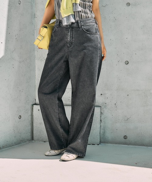 「LEPSIM」 デニムパンツ LARGE ケミカルウォッシュ レディース_画像3