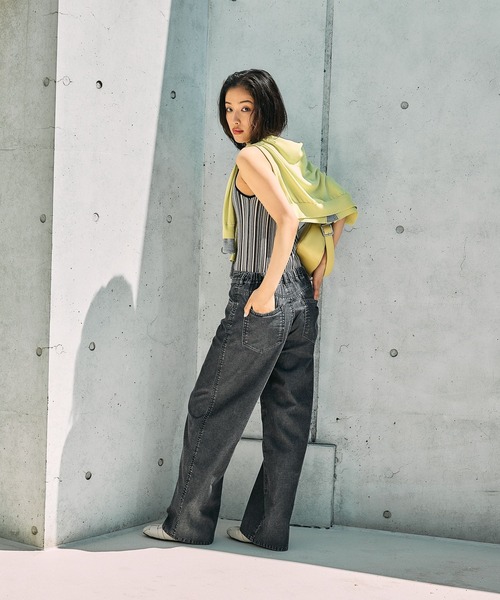 「LEPSIM」 デニムパンツ LARGE ケミカルウォッシュ レディース_画像6