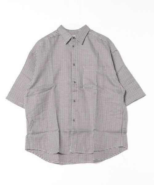 【送料関税込み】チェックボタンアップシャツ STYLEBLOCK シャツ 先染めチェック半袖ビッグシャツ メンズ