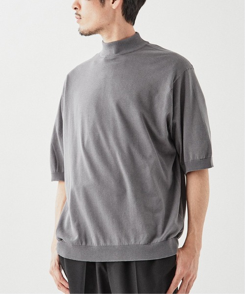 エディフィス別注ジョンスメドレー　モックネック半袖シャツXXL ネイビー未使用品 JOHN SMEDLEY（ジョンスメドレー） ニット 【JOHN SMEDLEY】別注
