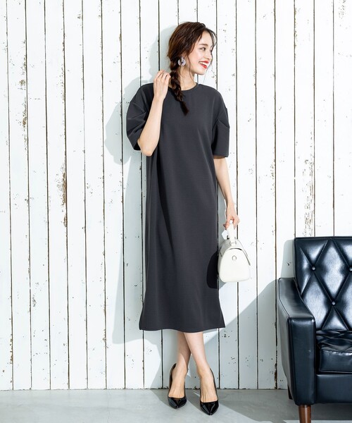 ワンピース 体のラインを拾いにくい ダブルフェイスストレッチワンピース Zozotown Paypayモール店 通販 Paypayモール