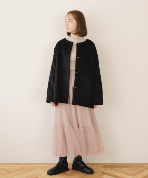 flower ムートンコート ボアコート フラッフィ―コート4 レディース 