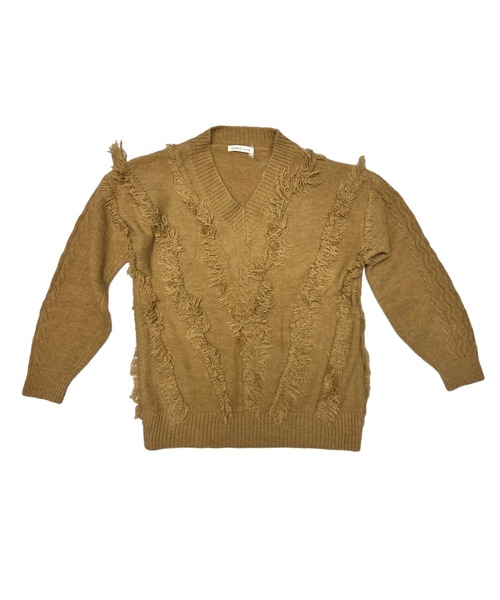 United store ニット セーター Vネックフリンジニットトップ