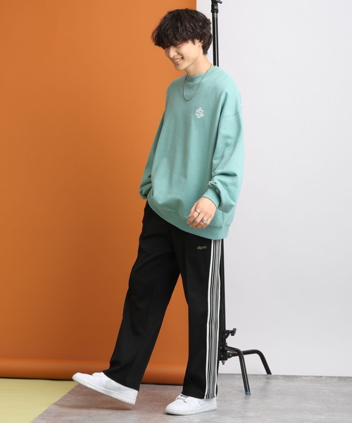 メンズサイドラインワイドパンツカジュアルストレート MinoriTY ジャージパンツ メンズ サイドラインパンツ ワイド
