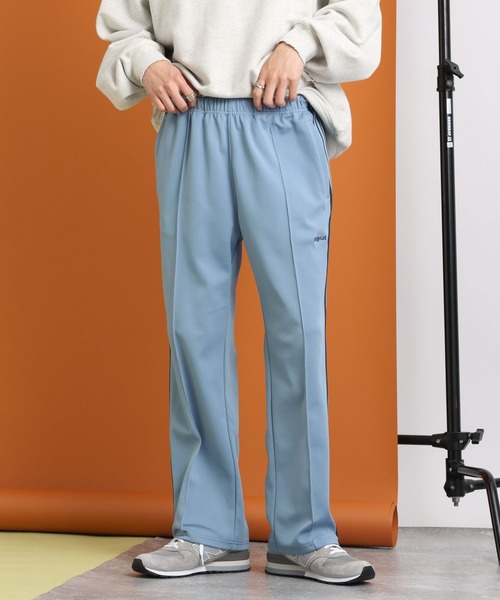トラックパンツ スラックス スポーツパンツ ブルー オーバーサイズ SIGNAL SPORTS スラックス 「SIGNAL SPORTS」サイドライン