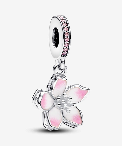 PANDORA チャーム チェリーブロッサム サクラ シルバー ダングル