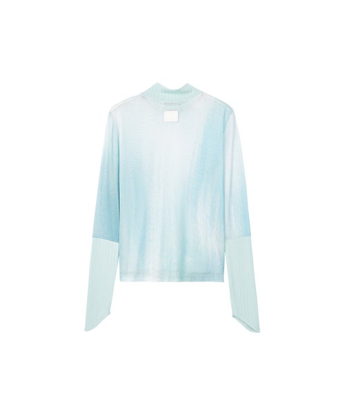 tシャツ 「ELOOPS」ドッキングスリーブニュアンス柄シアープルオーバー レディース メンズ tシャツ 「ELOOPS」ドッキングスリーブニュアンス柄シアープル