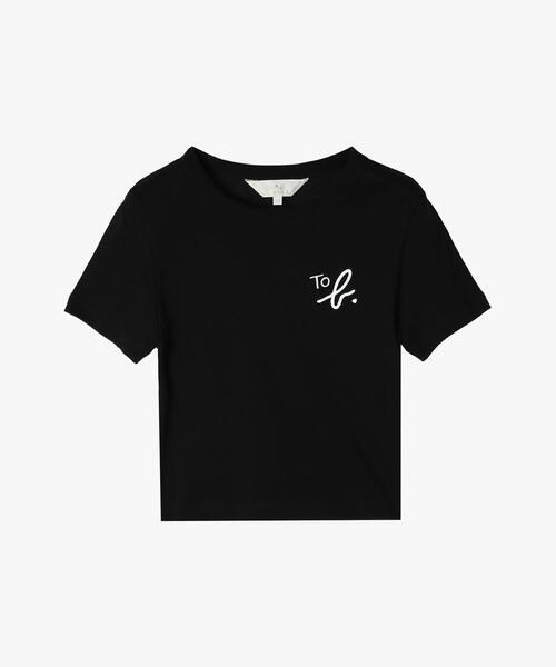 To b. by agnes tシャツ b.”ロゴ コットン 半袖 クロップド Tシャツ
