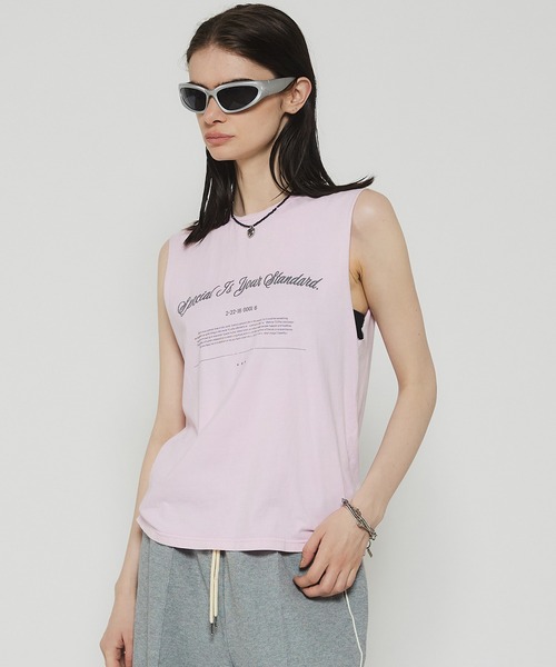 タンクトップ ノースリーブ Slogan Tank Top/スローガンタンクトップ「MAISON SPECIAL/メゾンスペシャル」 レディース