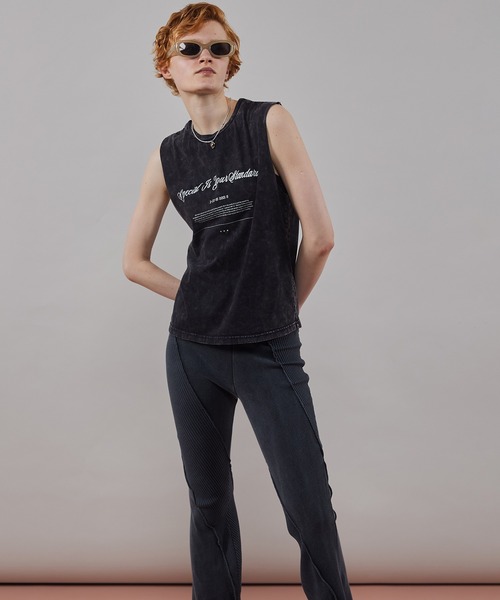 タンクトップ ノースリーブ Slogan Tank Top/スローガンタンクトップ「MAISON SPECIAL/メゾンスペシャル」 レディース MAISON SPECIAL タンクトップ ノースリーブ Slogan Tank Top
