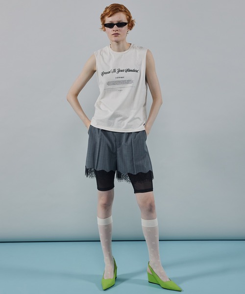 タンクトップ ノースリーブ Slogan Tank Top/スローガンタンクトップ「MAISON SPECIAL/メゾンスペシャル」 レディース MAISON SPECIAL タンクトップ ノースリーブ Slogan Tank Top