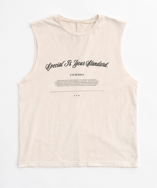 タンクトップ ノースリーブ Slogan Tank Top/スローガンタンクトップ「MAISON SPECIAL/メゾンスペシャル」 レディース MAISON SPECIAL タンクトップ ノースリーブ Slogan Tank Top