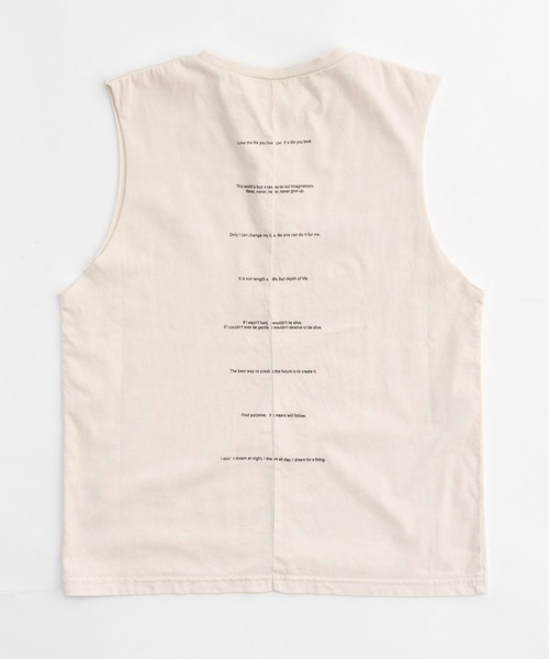 MAISON SPECIAL タンクトップ ノースリーブ Slogan Tank Top