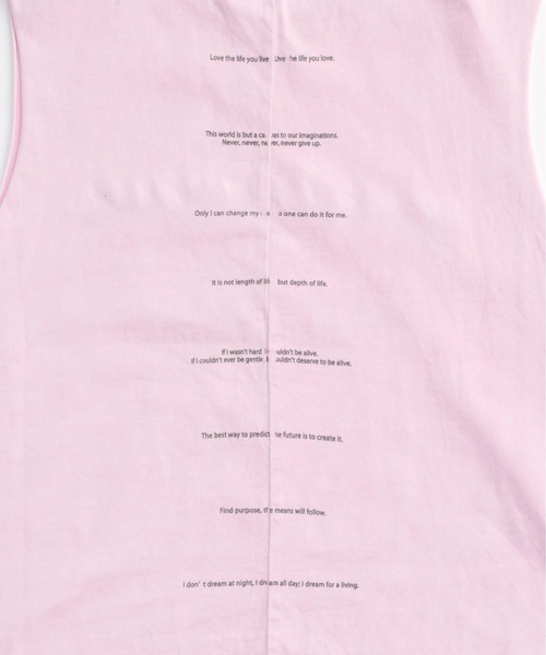 タンクトップ ノースリーブ Slogan Tank Top/スローガンタンクトップ「MAISON SPECIAL/メゾンスペシャル」 レディース MAISON SPECIAL タンクトップ ノースリーブ Slogan Tank Top