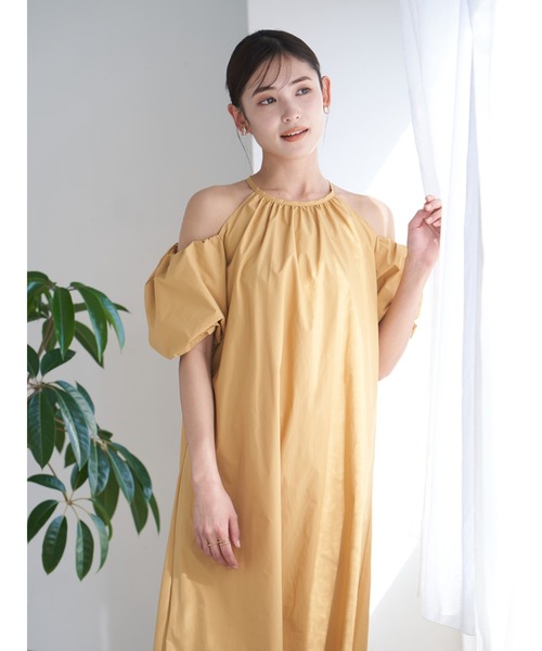 Stylevoice for xxx ワンピース オープンショルダーライトタフタ