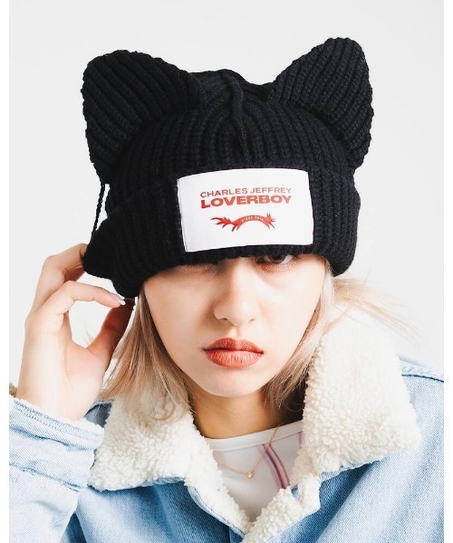 Charles Jeffrey LOVERBOY 猫耳ニット帽　ビーニー Amazon.co.jp: CHARLES JEFFREY LOVERBOY 猫耳 ニット帽ビーニー