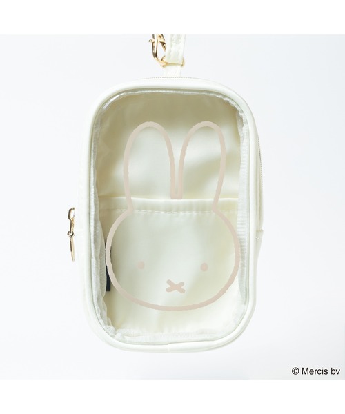 ポーチ MIFFY CLEAR ストラップ付きスクエアポーチ レディース
