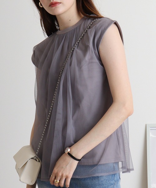 tシャツ チュールドッキングプルオーバー レディース : ZOZOTOWN