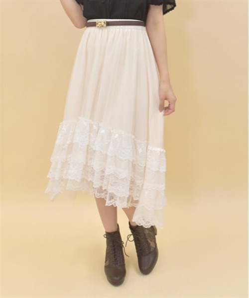 axes femme（アクシーズ ファム） スカート 裾レースフィッシュテール